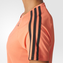 adidas Women's D2M 3 Stripe T-Shirt - Easy Coral