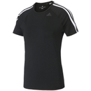 adidas Women's D2M 3 Stripe T-Shirt - Black