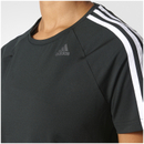 adidas Women's D2M 3 Stripe T-Shirt - Black