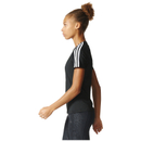 adidas Women's D2M 3 Stripe T-Shirt - Black