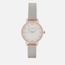 Olivia Burton Women's White Dial Midi Watch - Grey/Rose Gold