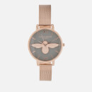 Olivia Burton Women's Big Moulded Bee Watch - Rose Gold Mesh