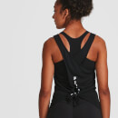 IdealFit Open Back Vest Tank Top - Black