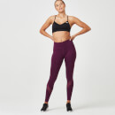Legginsy Heartbeat o pełnej długości (z siateczką) - XS - Plum