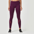 Legginsy Heartbeat o pełnej długości (z siateczką) - XS - Plum