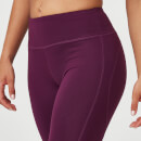 Legginsy Heartbeat o pełnej długości (z siateczką) - XS - Plum