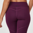 Legginsy Heartbeat o pełnej długości (z siateczką) - XS - Plum