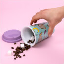 Pusheen Pattern Ceramic Travel Mug - Pink