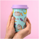 Pusheen Pattern Ceramic Travel Mug - Pink