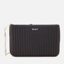 DKNY Women's Pinstripe Quilted Mini Double Compartment Cross Body Bag - Black