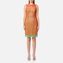 Diane von Furstenberg Women's Sleeveless Knee Length Dress - Bold Red/Fern/Bold Red