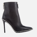 Alexander Wang Women's Eri Leather Studded Heeled Ankle Boots - Black