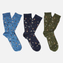 Barbour Men's Dog Motif Sock Gift Box - Multi