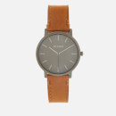 Nixon Men's The Porter Leather Watch - Gunmetal/Charcoal/Taupe