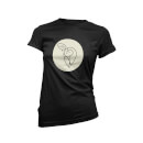 White Woot Owl Women's Black T-Shirt