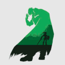 Nintendo The Legend Of Zelda Green Ganondorf Silhouette Men's Light Grey T-Shirt