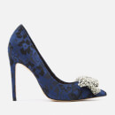 KG Kurt Geiger Women's Bow Patterned Court Shoes - Blue