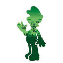 Nintendo Super Mario Luigi Silhouette Men's White T-Shirt