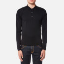 John Smedley Men's Belper 30 Gauge Merino Long Sleeve Polo Shirt - Black