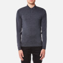 John Smedley Men's Belper 30 Gauge Merino Long Sleeve Polo Shirt - Charcoal