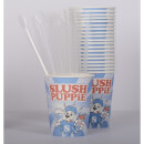 Slush Puppie Paper Cups & Straws (Set of 20)
