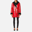 Christopher Kane Women's Patent Shearling Hip Length Coat - Black/Red