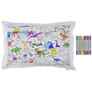 Doodle World Map Pillowcase with 10 Wash Out Pens