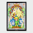 Nintendo Legend of Zelda Link en Zelda ChromaLuxe Hoogglans Metalen Poster