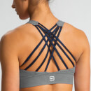 Crossback Crop Top Bra - Charcoal
