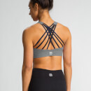 Crossback Crop Top Bra - Charcoal