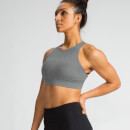 Crossback Crop Top Bra - Charcoal