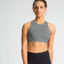 Crossback Crop Top Bra - Charcoal