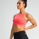 Crossback Crop Top Bra - Coral