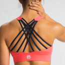 Crossback Crop Top Bra - Coral