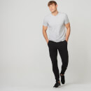 Luxe Classic V-Neck T-Shirt - Grey Marl - S - Grey Marl