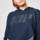 Felpa con cappuccio con logo - S - Blu Navy