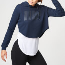 Felpa con cappuccio con logo - S - Blu Navy