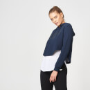 Felpa con cappuccio con logo - S - Blu Navy