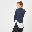 Felpa con cappuccio con logo - S - Blu Navy