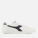 Diadora Men's Game L Low Leather Cupsole Trainers - White/Dress Blue