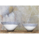 Nkuku Indigo Drop Serving Bowl - Cream and Indigo