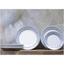 Nkuku Indigo Drop Dinner Plate - Cream and Indigo
