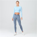 シームレス シェイプ クロップトップス - L - Light Blue Marl