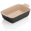 Le Creuset Stoneware Small Heritage Rectangular Roasting Dish - 19cm - Satin Black