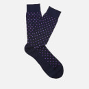 Pantherella Men's Streatham All Over Spot Cotton Socks - Navy