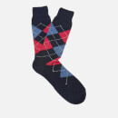 Pantherella Men's Turnmill Egyption Cotton Argyle Socks - Navy