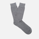 Pantherella Men's Streatham All Over Spot Cotton Socks - Mid Grey