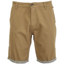 Brave Soul Men's Hansen Tick Chino Shorts - Stone
