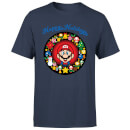 Nintendo Super Mario Mario Happy Holidays Navy T-Shirt