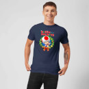 Nintendo Super Mario Toad Wreath Happy Holidays Navy T-Shirt